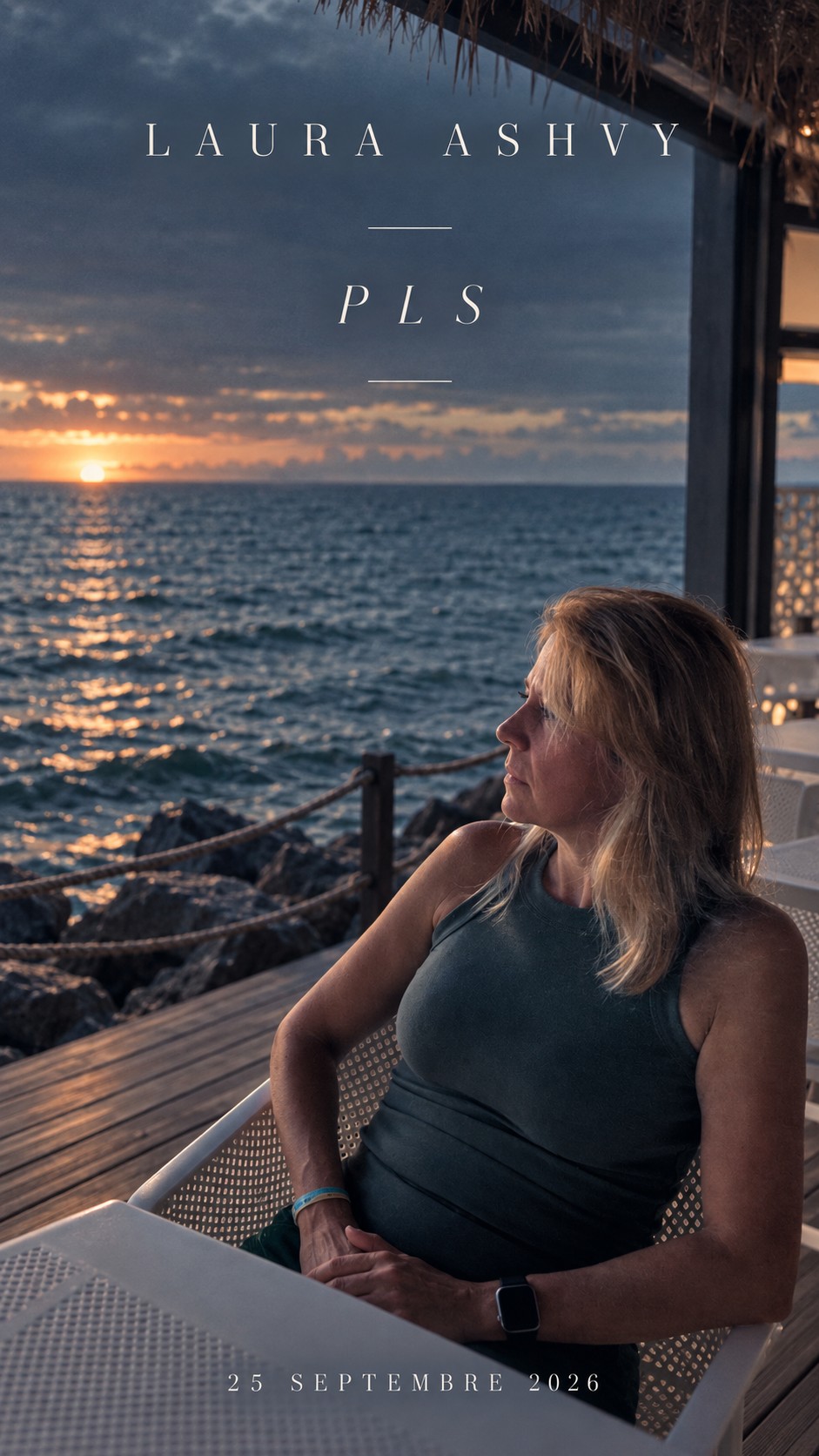 Laura Ashvy face à la mer, visuel du single PLS